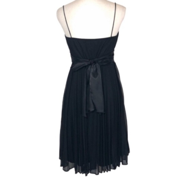Pleated chiffon retro style cocktail dress M 10​ - Picture 2 of 8